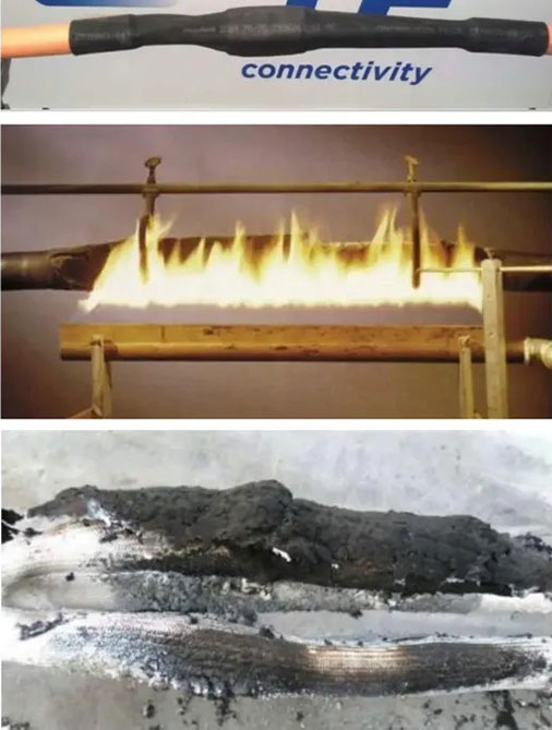 耐火測試之前、期間和之后的耐火接頭